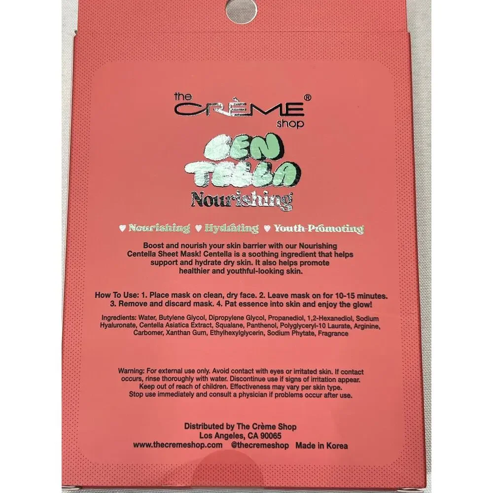 The Crème Shop Gen Teala Green Tea Nourishing Sheet Masks Set of 5 K-Beauty